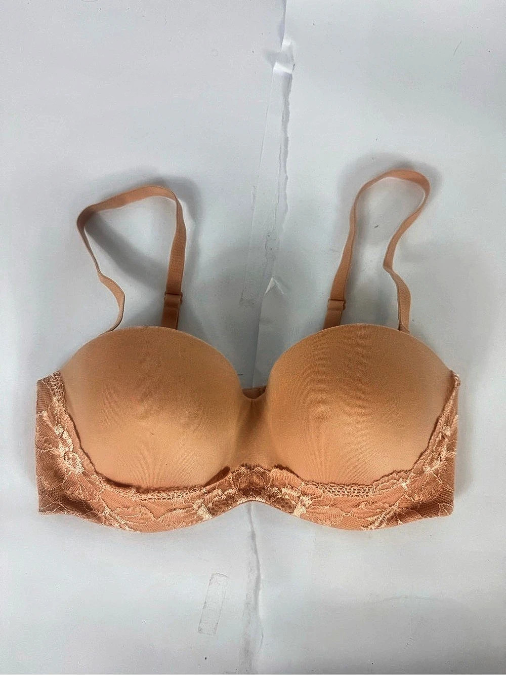 Victoria's Secret Body by Victoria Lined Strapless Bra Beige 34D Underwire